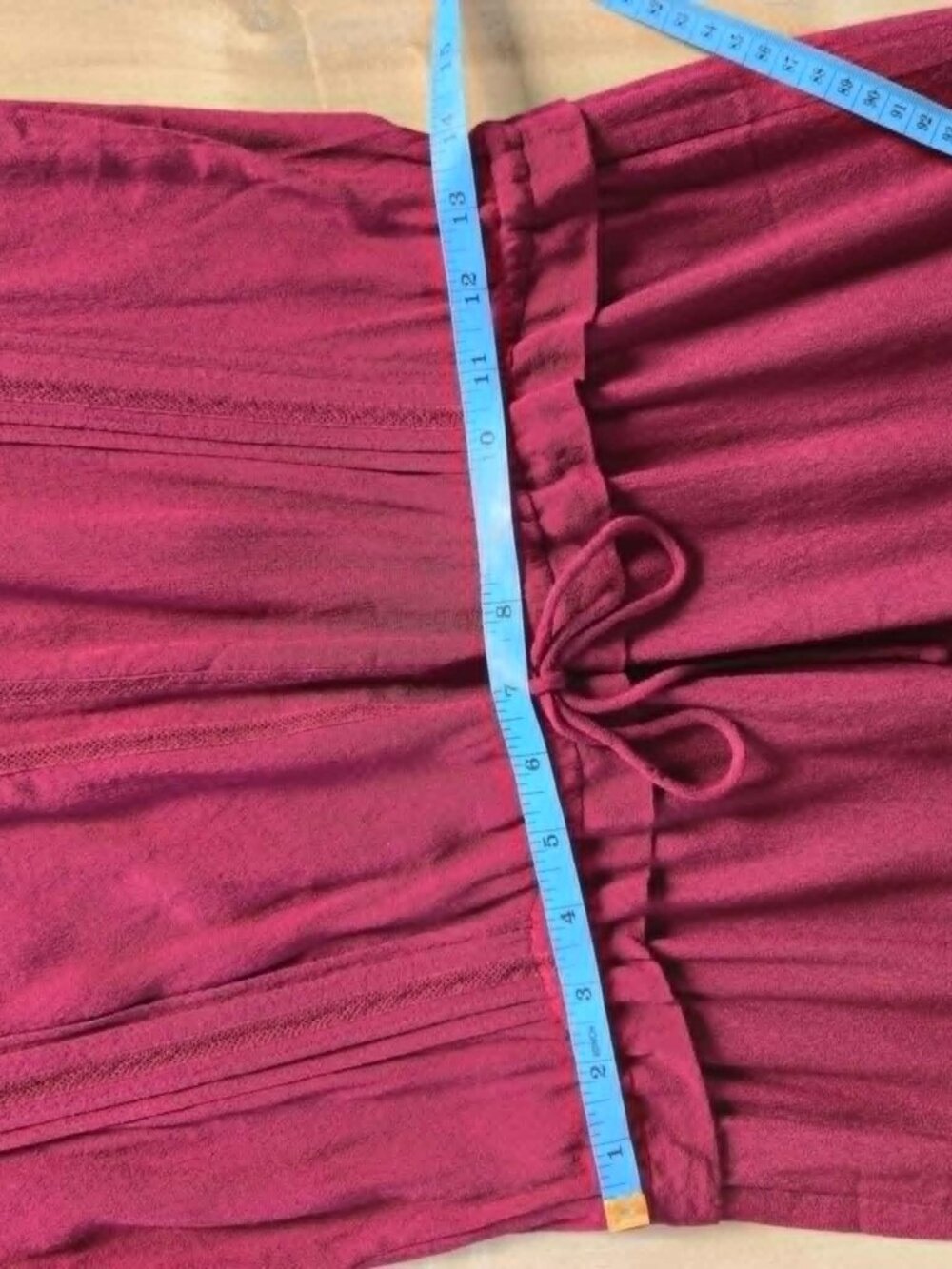 French Comptoir des Cotonniers Burgundy Boho Midi Dress XS 100% Viscose - Picture 6 of 16